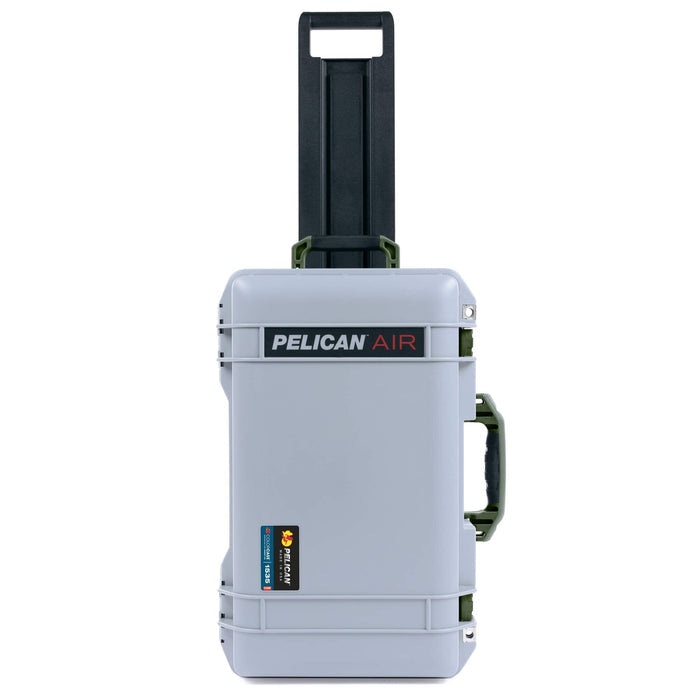 Pelican 1535 Air Case, Silver with OD Green Handles & Latches ColorCase