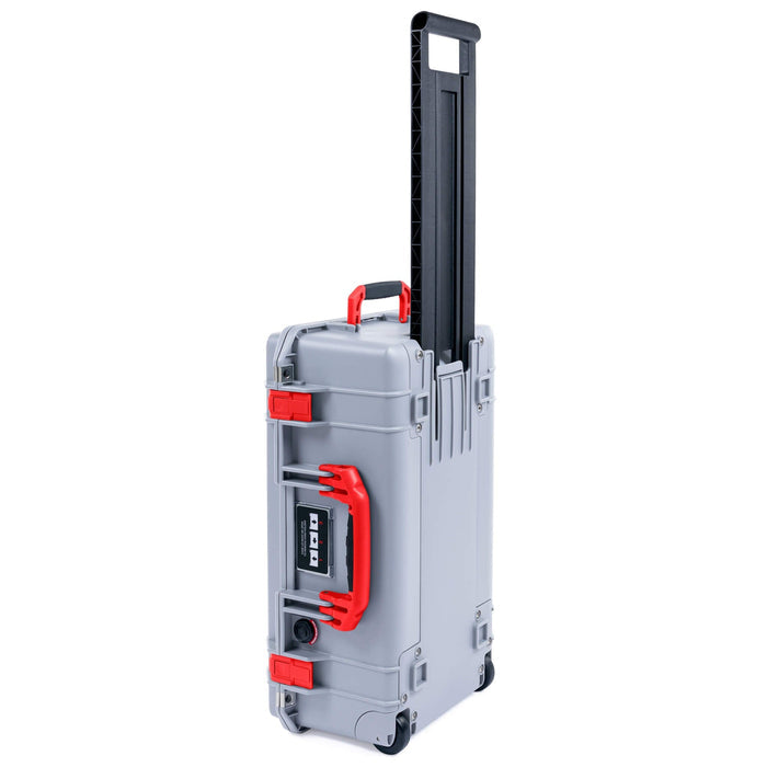 Pelican 1535 Air Case, Silver with Red Handles & Latches ColorCase