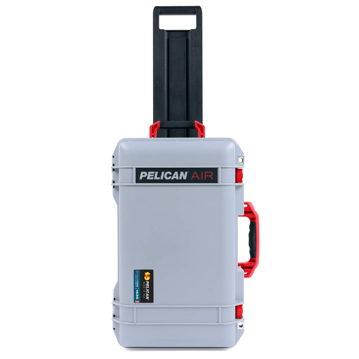 Pelican 1535 Air Case, Silver with Red Handles & Latches ColorCase