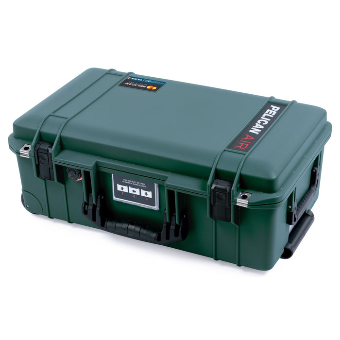 Pelican 1535 Air Carry-on Case in Trekking Green with Black Handles and Latches