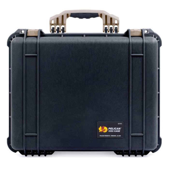 Pelican 1550 Case, Black with Desert Tan Handle & Latches ColorCase