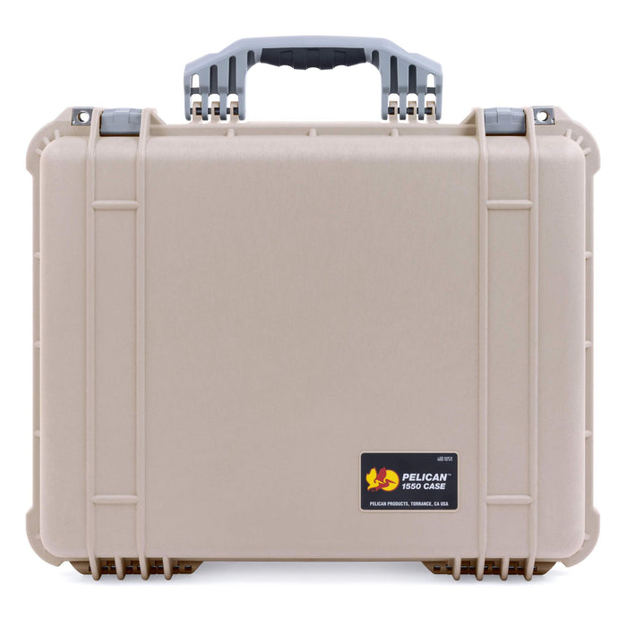 Pelican 1550 Case, Desert Tan with Silver Handle & Latches ColorCase