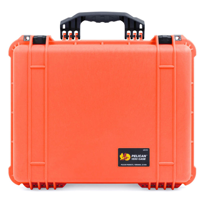 Pelican 1550 Case, Orange with Black Handle & Latches ColorCase