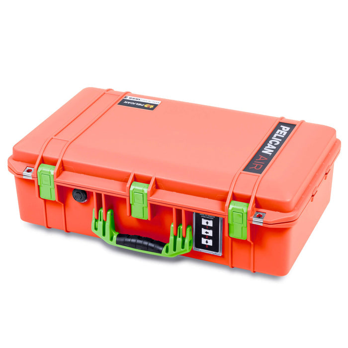 Pelican 1555 Air Case, Orange with Lime Green Handle & Latches ColorCase