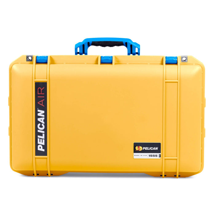 Pelican 1555 Air Case, Yellow with Blue Handle & Latches ColorCase