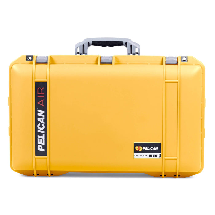 Pelican 1555 Air Case, Yellow with Silver Handle & Latches ColorCase