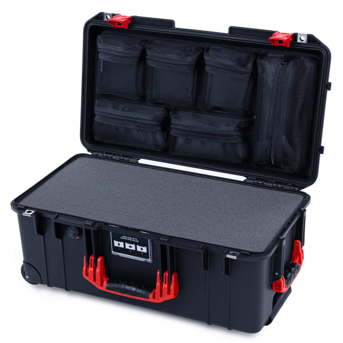 Pelican 1556 Air Case, Black with Red Handles & Latches ColorCase