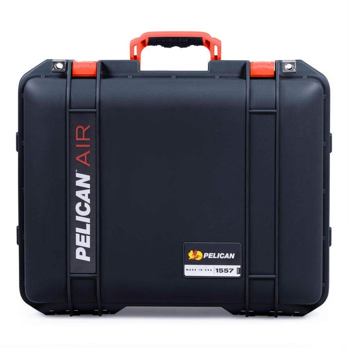 Pelican 1557 Air Case, Black with Orange Handle & Latches ColorCase
