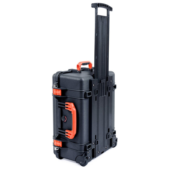 Pelican 1560 Case, Black with Orange Handles & Latches ColorCase