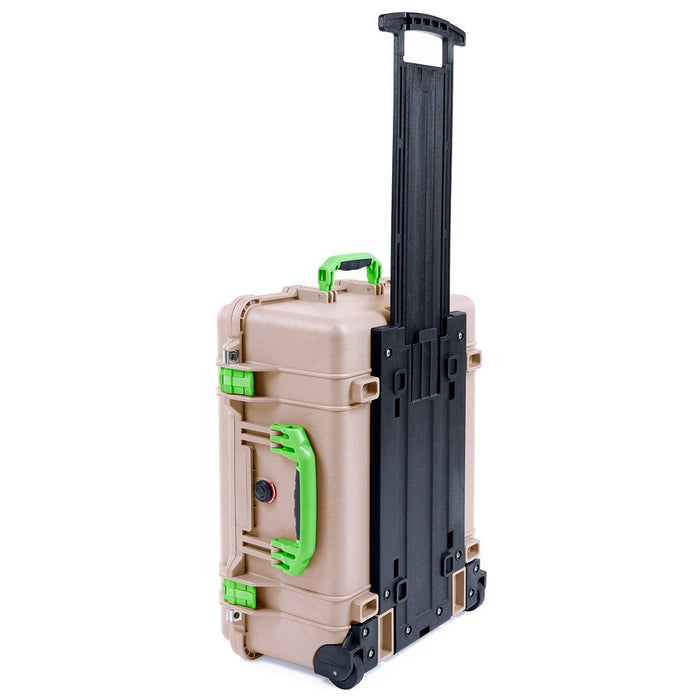 Pelican 1560 Case, Desert Tan with Lime Green Handles & Latches ColorCase