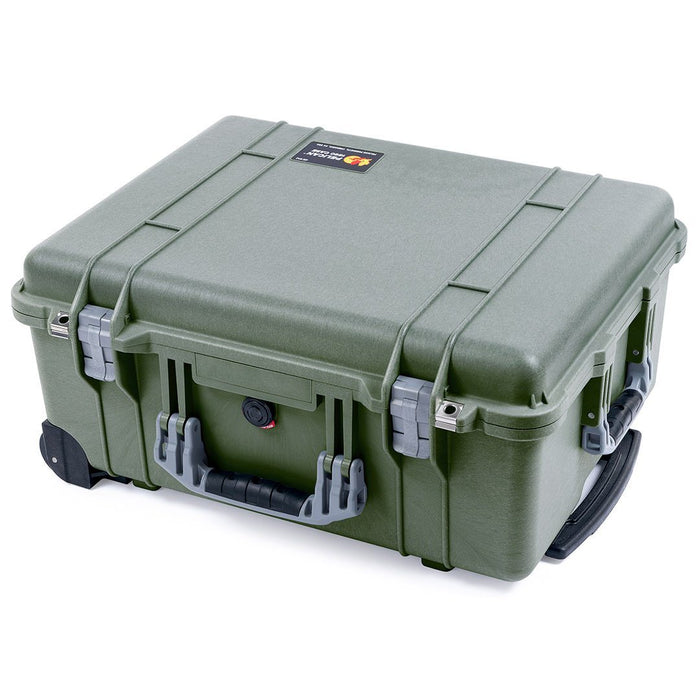 Pelican 1560 Case, OD Green with Silver Handles & Latches ColorCase