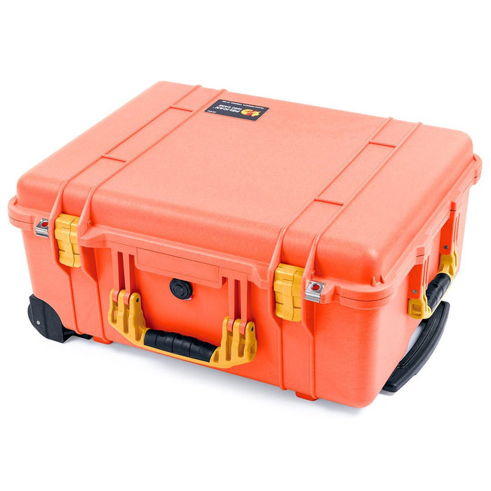 Pelican 1560 Case, Orange with Yellow Handles & Latches ColorCase