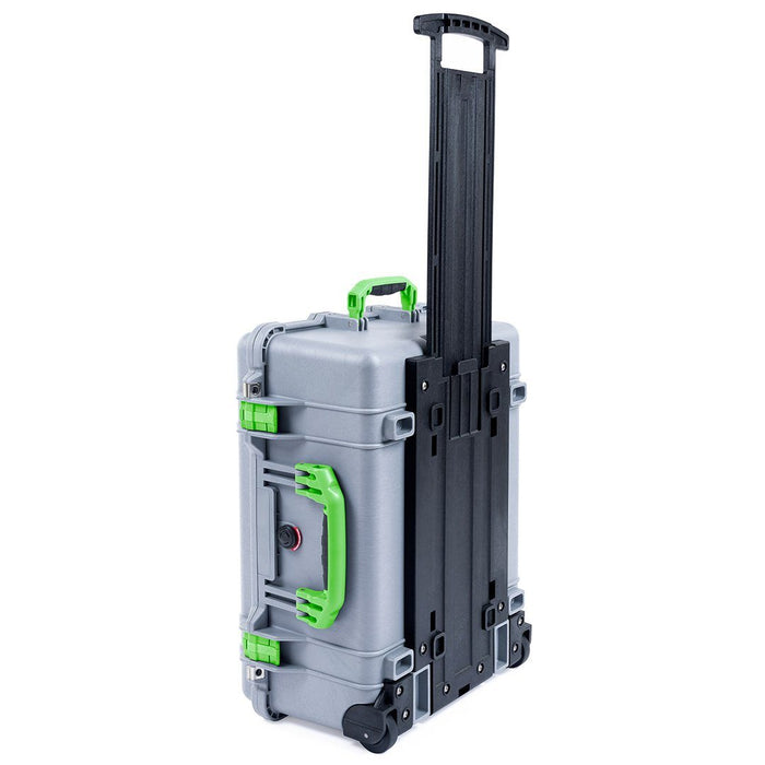 Pelican 1560 Case, Silver with Lime Green Handles & Latches ColorCase