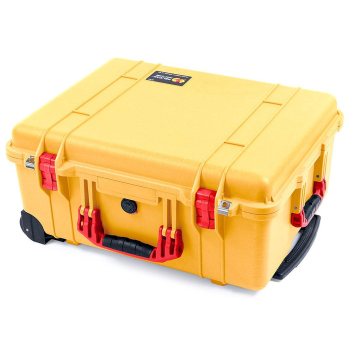 Pelican 1560 Case, Yellow with Red Handles & Latches ColorCase