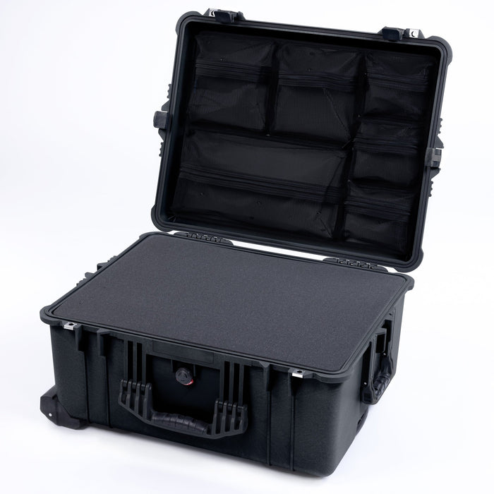 Pelican 1610 Case, Black - Pick & Pluck Foam / Mesh Lid Organizer