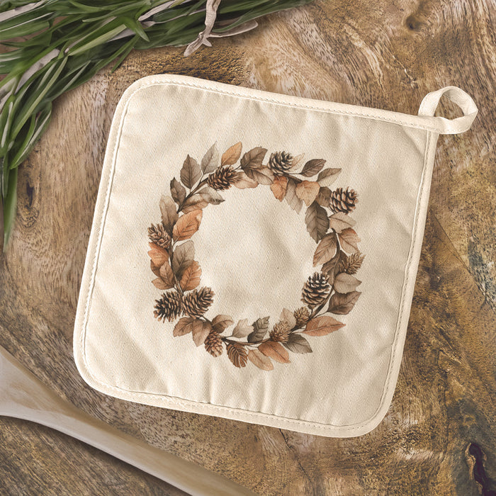 Pinecone Wreath - Autumn Cotton Pot Holder