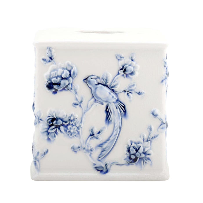 Porcelain Blue & White Square Tissue Box