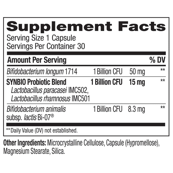 840160204197 sup-facts Precise_Probiotic_-_Stress Gut Health Capsules product carousel image