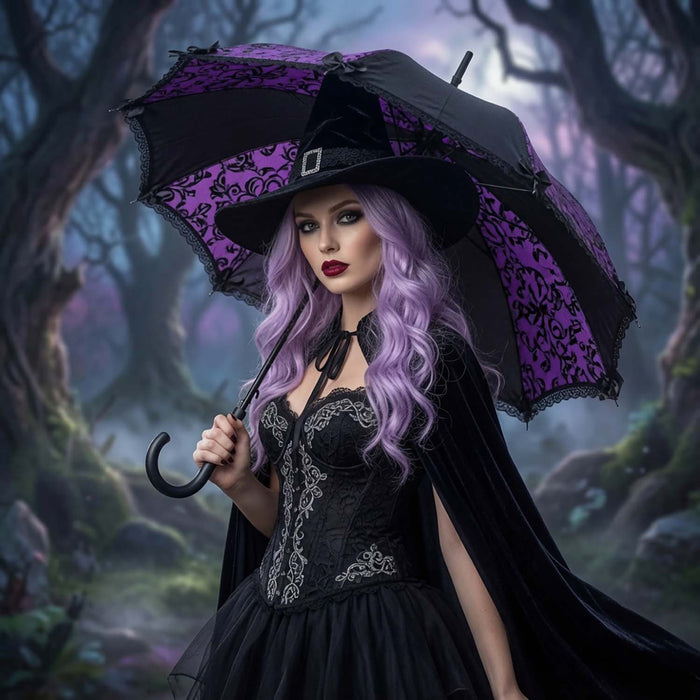Purple Flowers Umbrella