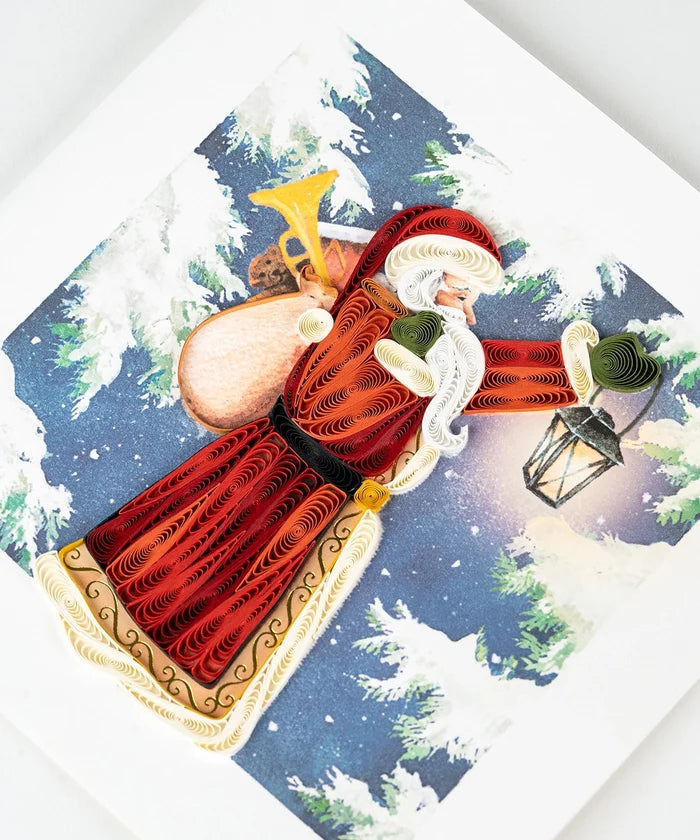 Quilled Vintage Santa Christmas Card