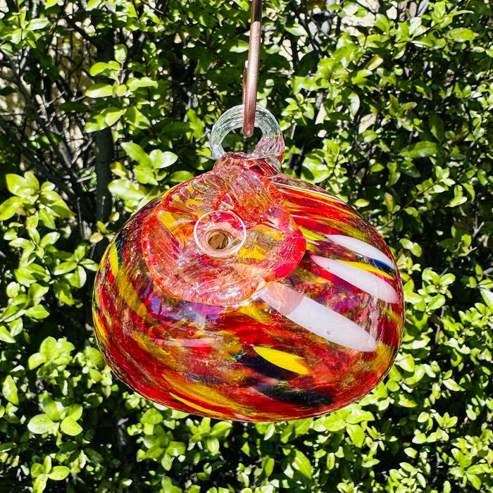 Red Glass Hummingbird Feeder - 4.5" Tall