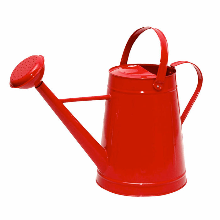 Red Metal Watering Can - 2.1gal