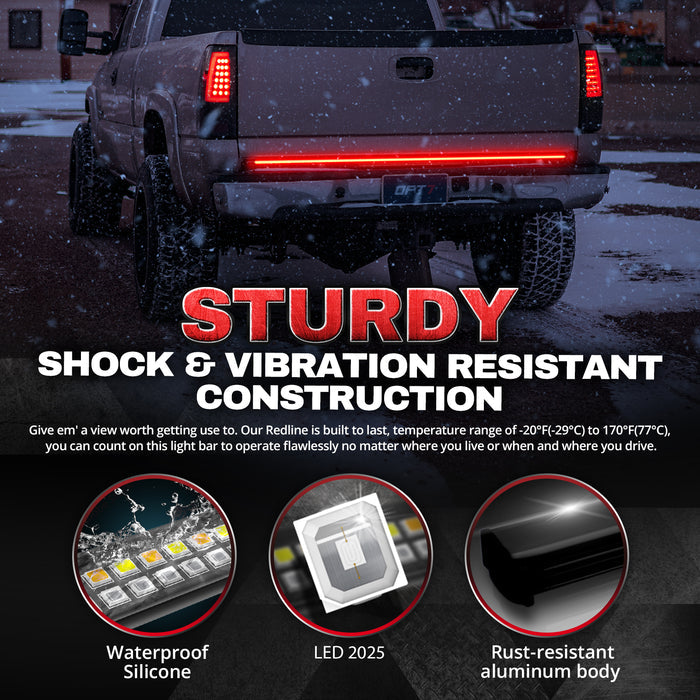 Redline Double Row LED Tailgate Light Bar with Reverse Light, Brake Light, Turn Signals and Hazard Light