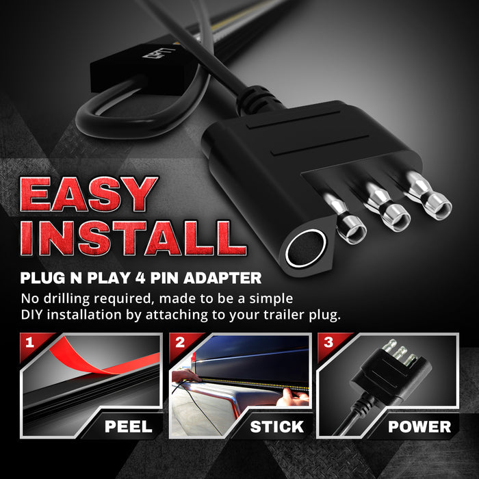 Redline Double Row LED Tailgate Light Bar with Reverse Light, Brake Light, Turn Signals and Hazard Light