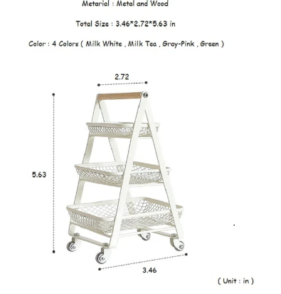 *RESTOCK* Three Tier Trolley, White -  1:6 scale miniature