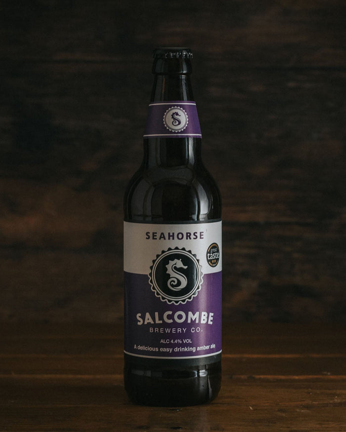 A 500ml bottle of Salcombe Brewery's Seahorse.