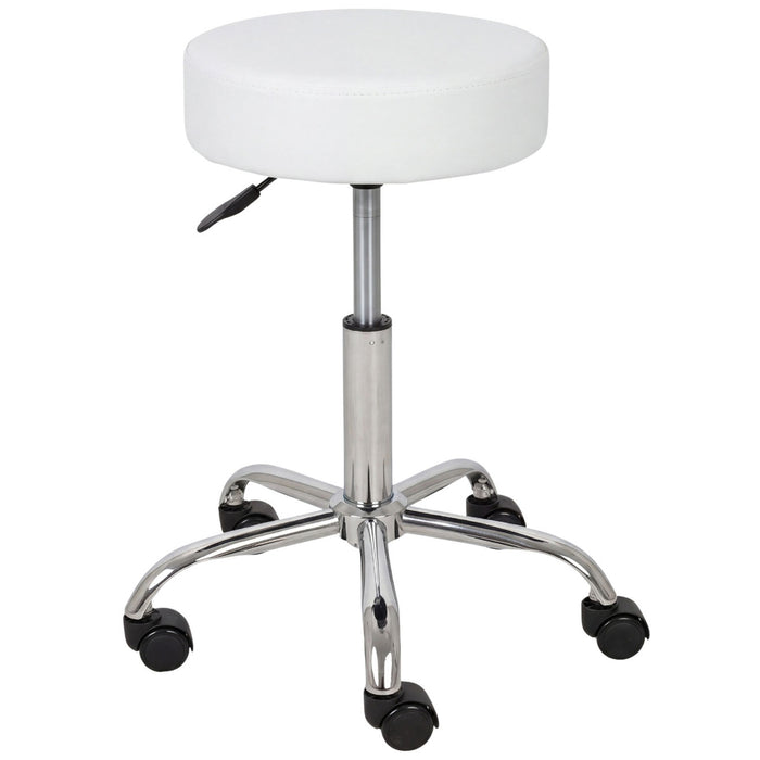 Sgabello con sedile imbottito TILA base in acciaio elevabile a gas - k501 Bianco