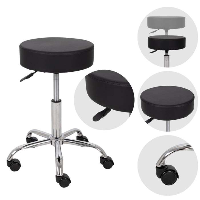 Sgabello con sedile imbottito TILA base in acciaio elevabile a gas - k515 Nero