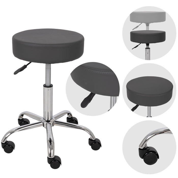 Sgabello con sedile imbottito TILA base in acciaio elevabile a gas - k521 Grigio