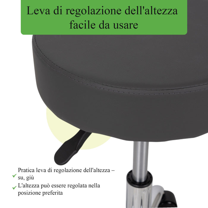 Sgabello con sedile imbottito TILA base in acciaio elevabile a gas - k521 Grigio