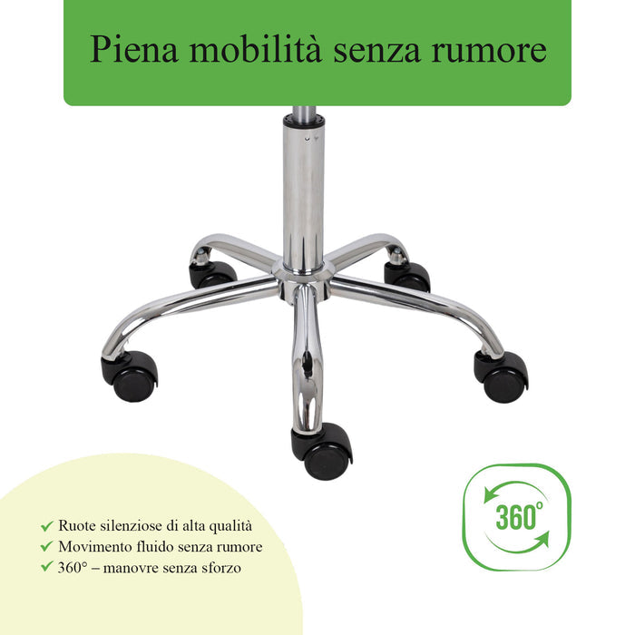 Sgabello con sedile imbottito TILA base in acciaio elevabile a gas - k521 Grigio