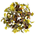 Silk Green & Orange Oak Lantern Wreath - 26"
