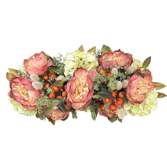 Silk Mint Fall Flowers Long & Low Centerpiece