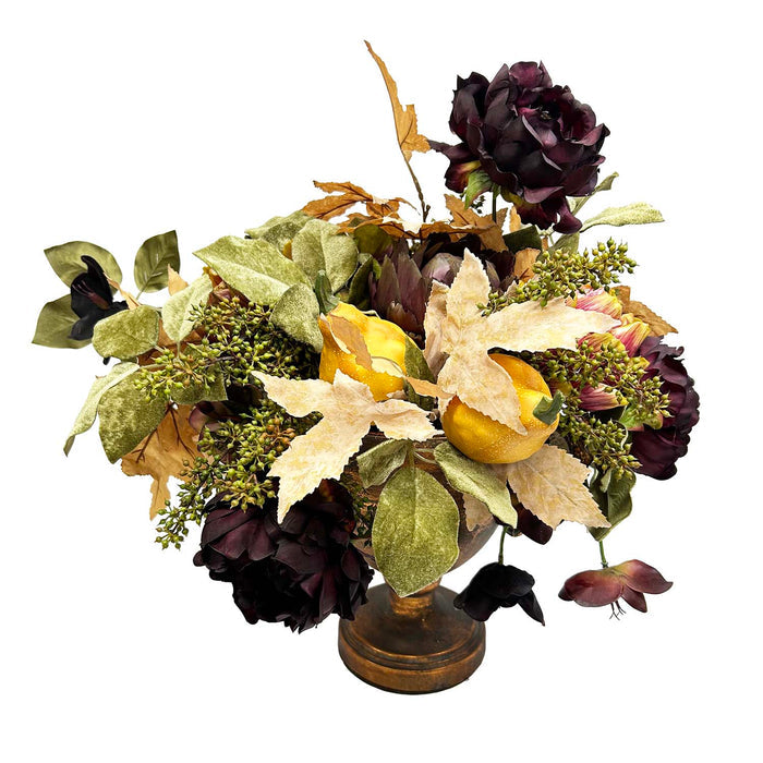 Silk Pumpkin & Artichoke in Copper Urn