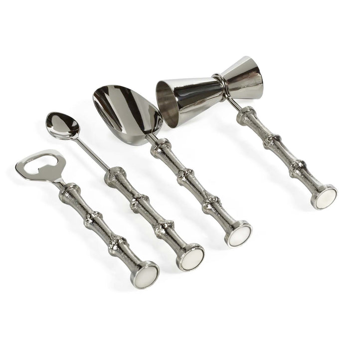 Silver Bamboo Bar Tool Set - 5pc