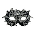 Silver & Black Jeweled Spiderweb Mask - 9" Wide from the 2026 Moonlight Masquerade Halloween collection at Roger's Gardens