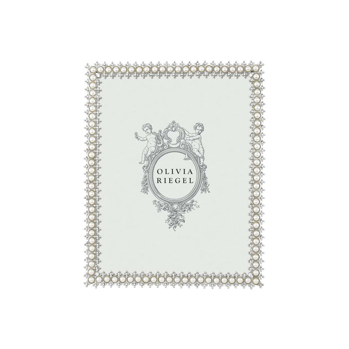 Silver Crystal & Pearl Frame - 4" X 6"