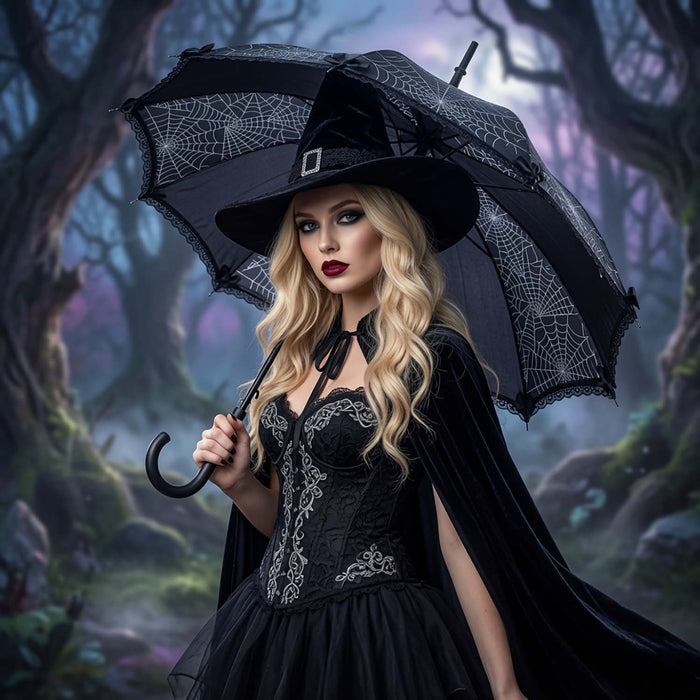 Silver Spiderweb Umbrella