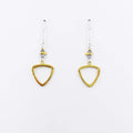 Silver with Drop Gold Vermeil Triangle Earrings