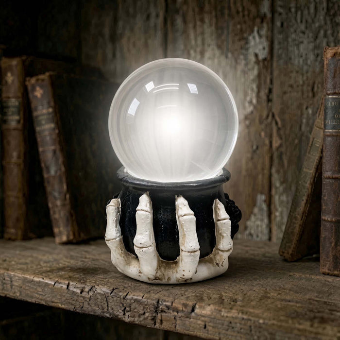 Skeleton Hand Water Globe with LED Light - 7" Tall