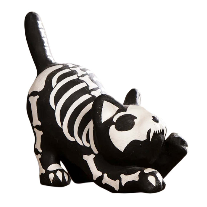 Skeleton Paper Mache Cat - 9.5" Tall from the 2026 Moonlight Masquerade Halloween collection at Roger's Gardens