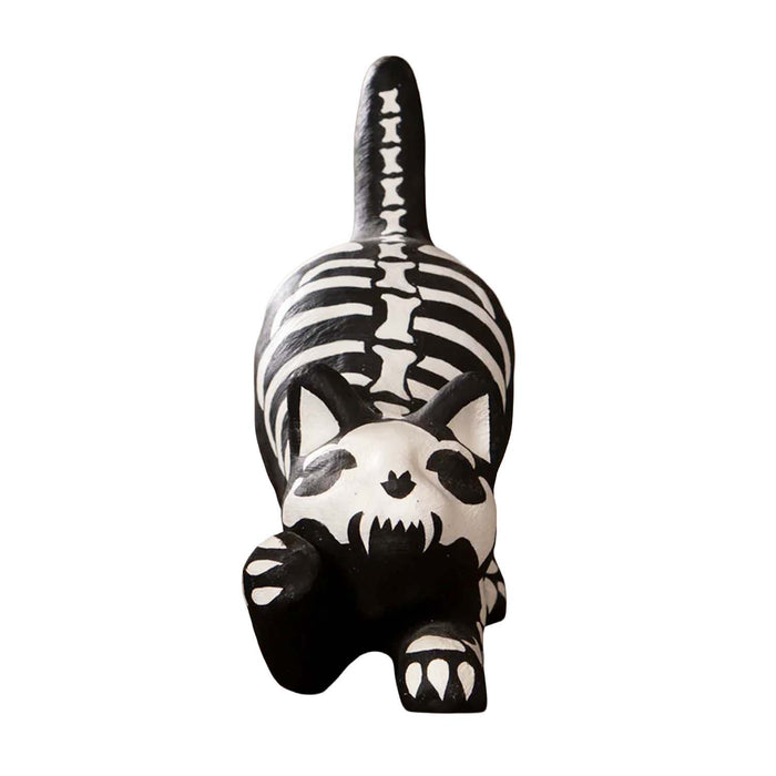 Skeleton Paper Mache Cat - 9.5" Tall