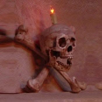 "Skull/Femur Bone Wall Sconce" Haunted House Lighting