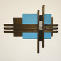 Small Blue Wood Wall Hanging