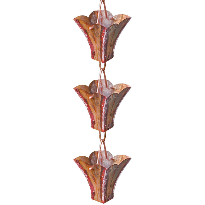 Square Cups Rain Chain - 96" Long