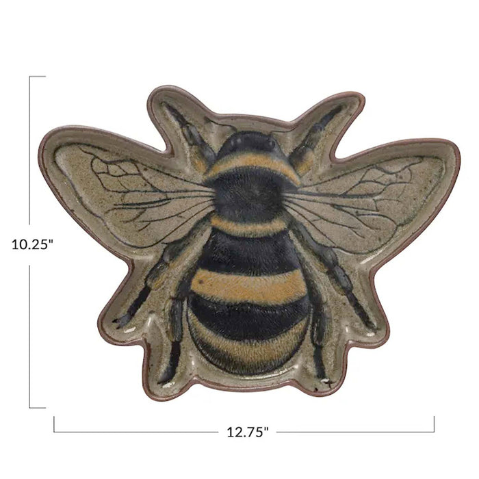 Stoneware Bee Garden Plate